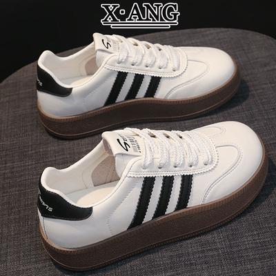 Leather Platform White Shoes Children's Shoes Women's Autumn New Student Shoes Casual Sports Board Shoes