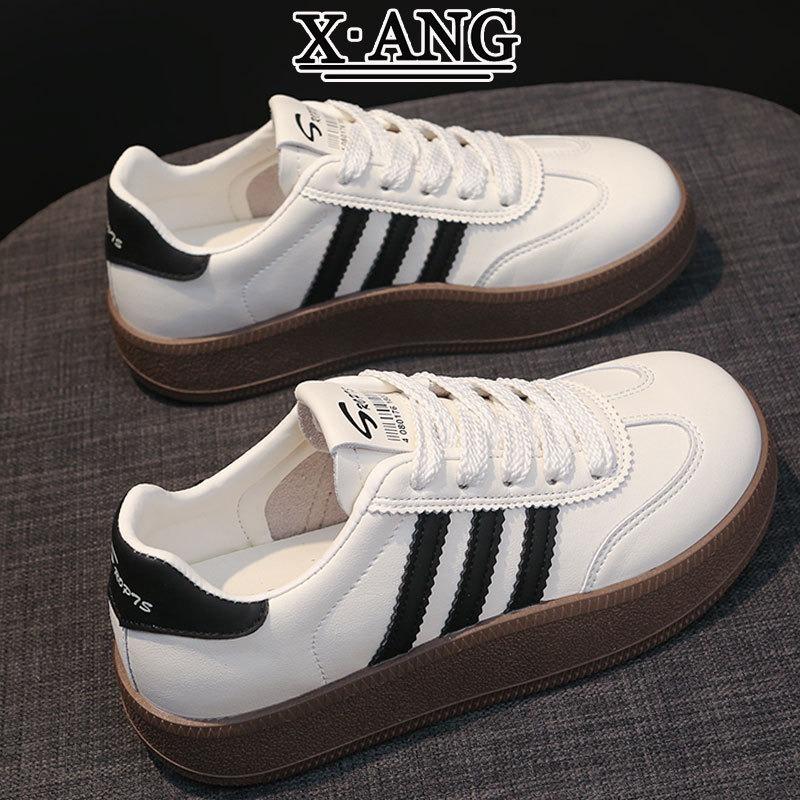 Leather platform white shoes children's shoes women's autumn new student shoes casual sports board shoes