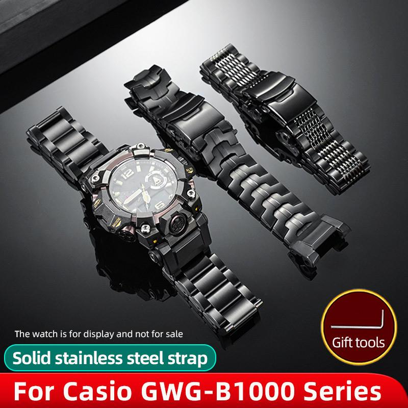 GWG B1000 solid stainless steel strap bracelet For G-SHOCK Casio GWG-B1000-1A third generation Mud King modified Metal watchband