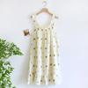 Ladies Summertime Cotton Yarn Pure Cotton Thin Suspender Nightdress Loose Mid-length Sweet and Lovely Long-cut Home Dress Camisola Sexy