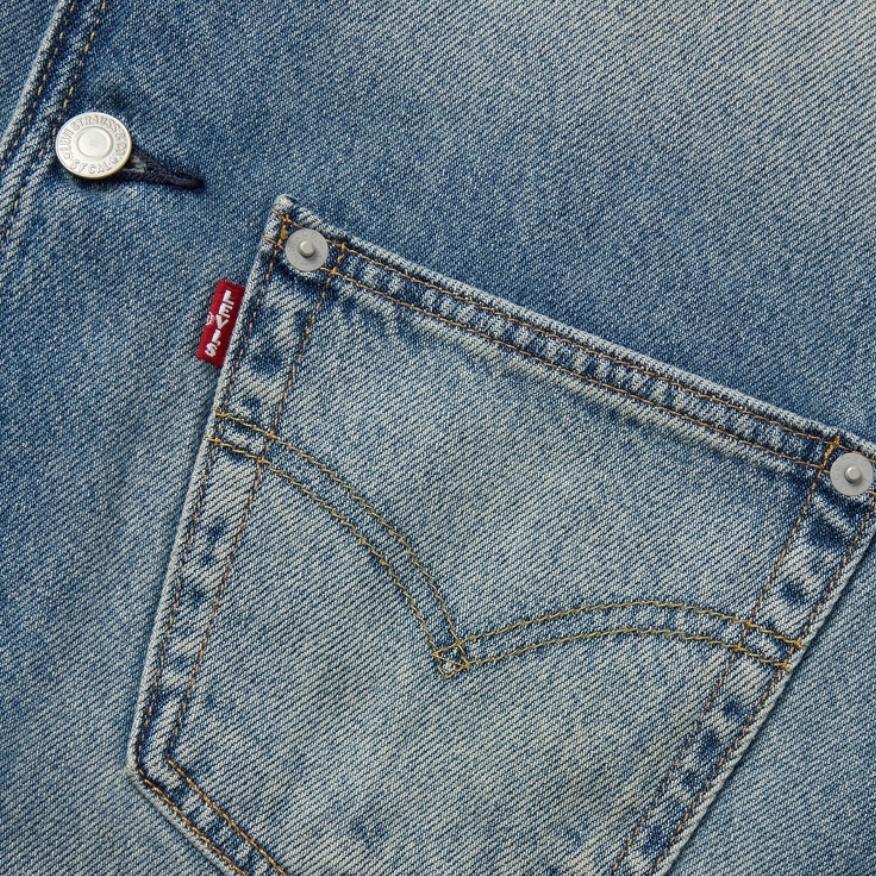 Levis Casual Comfortable Simple Round Neck Long Sleeve Denim Jacket Men jackets Light-Blue 003KY-0000