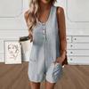 Summer Casual Overalls, Buttoned Pocket Vest, Jumpsuit For Women
