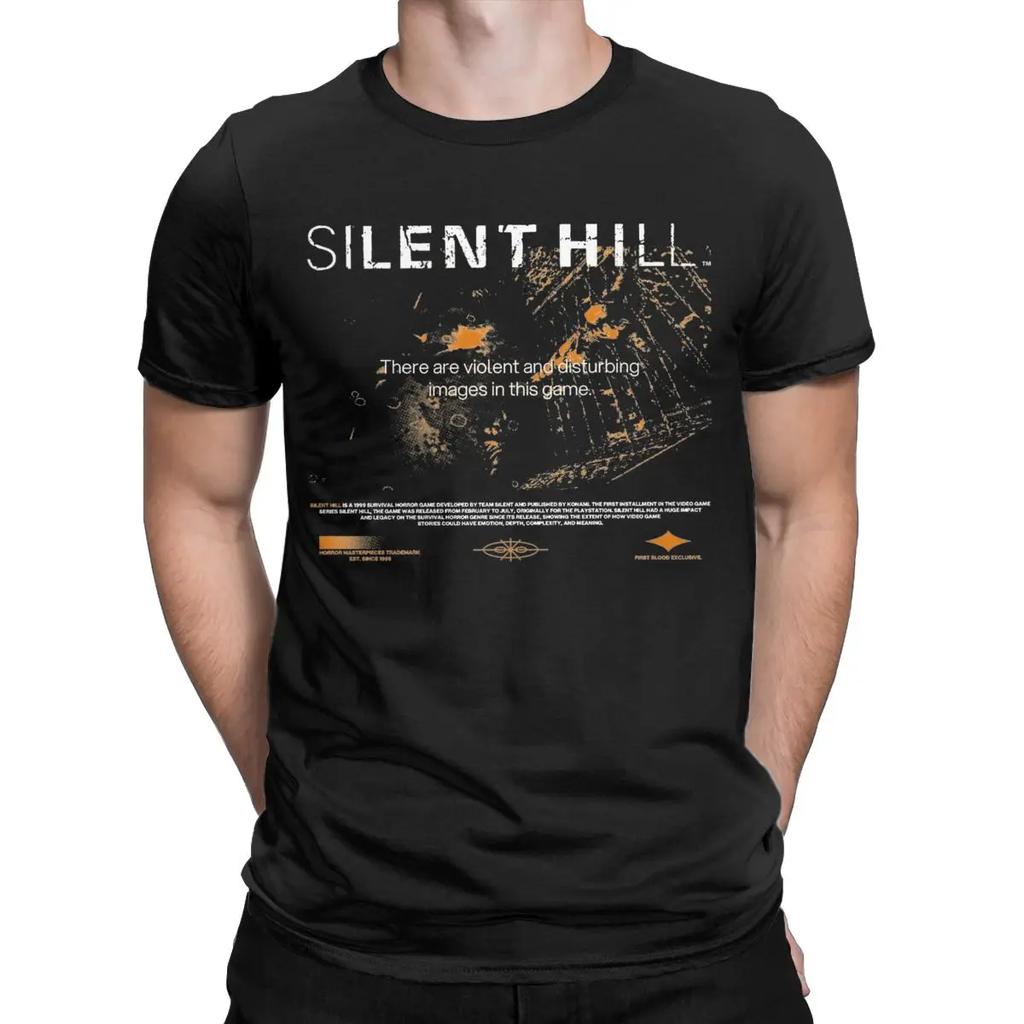 Lustiges Silent Hill T-Shirt Herren Rundhals Baumwoll-T-Shirt Kurzarm T-Shirt Sommer Tops