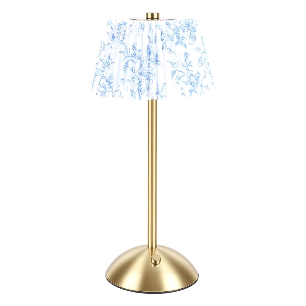 Pleated Table Lamp Cordless Touch Control   1200mAh Rechargeable Battery Operated Nightstand Lamp for Bedroom Living Room