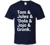 Tom Brady Julian Edelman Gronk Dola Jojo Names New England Football T Shirt