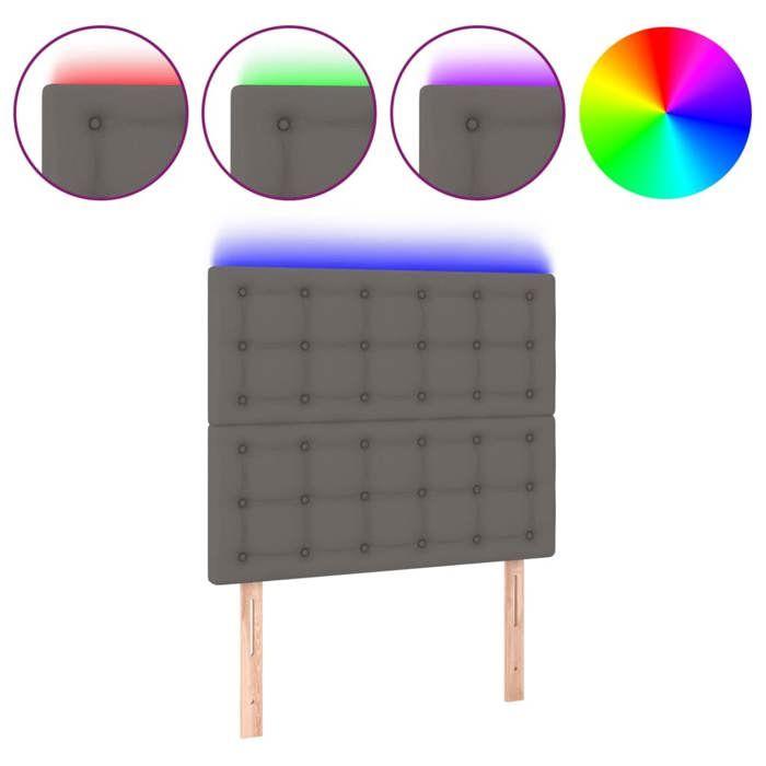 VidaXL LED Headboard Bedroom Furniture Single Bed Accessory Headboard Interior Grey 3122512