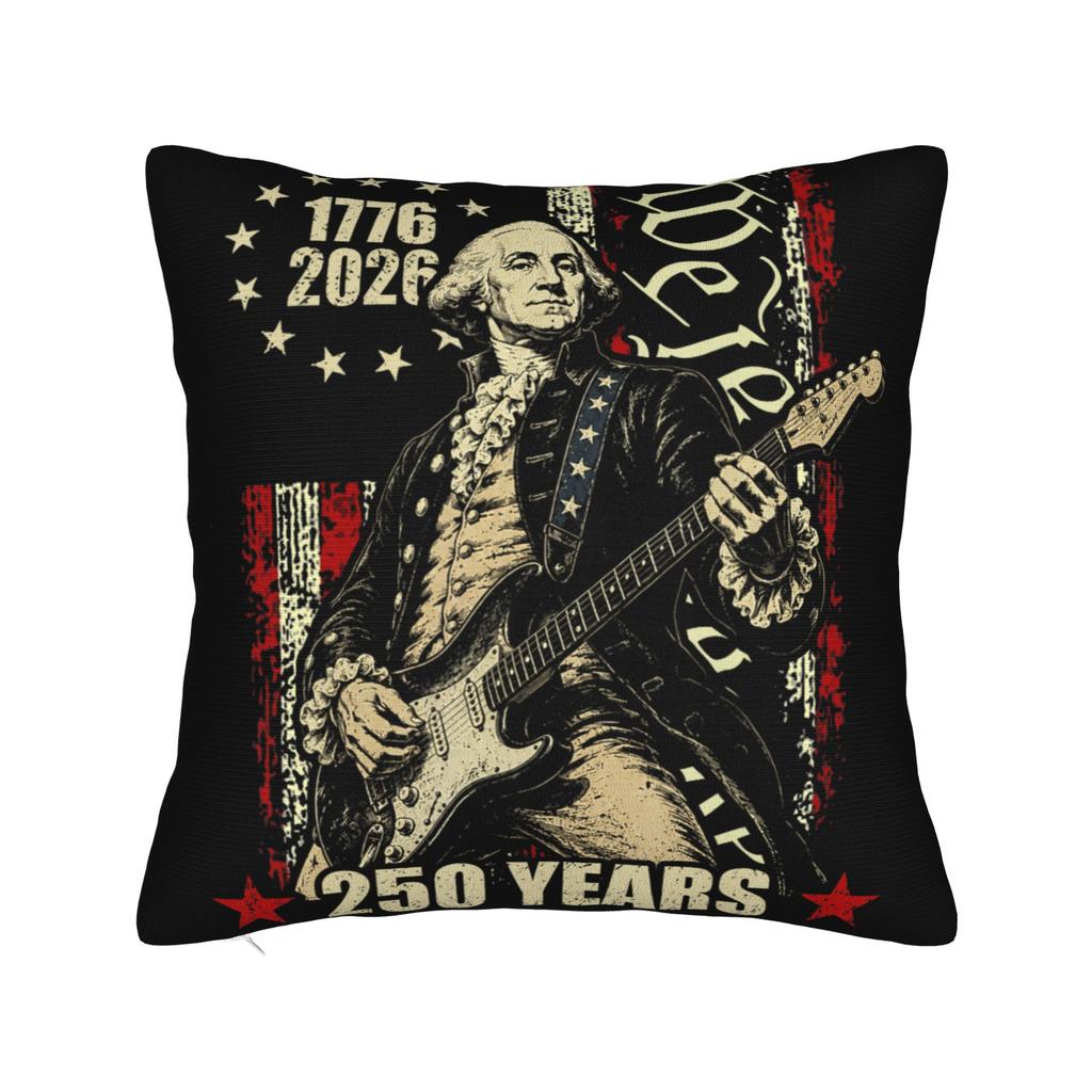 George Washington Playing Guitar Th July Th Anniversary Pillow Cover Cushion Cover Pillow Case For Chair Sofa Home Decor