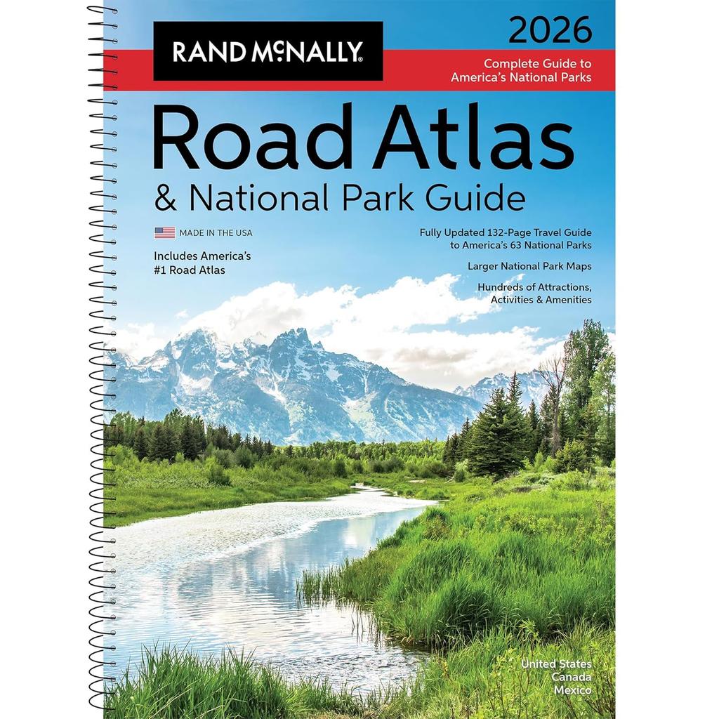Rand McNally Silniční atlas a průvodce národními parky 2026: Spojené státy, Kanada, Mexiko