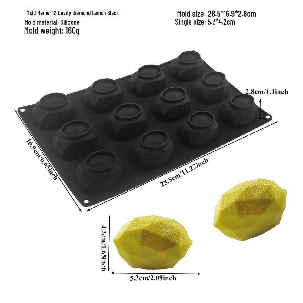 3D Fruchtmousse Silikon Kuchenformen: Birne, Apfel, Ananas, Pfirsich, Durian, Himbeere.