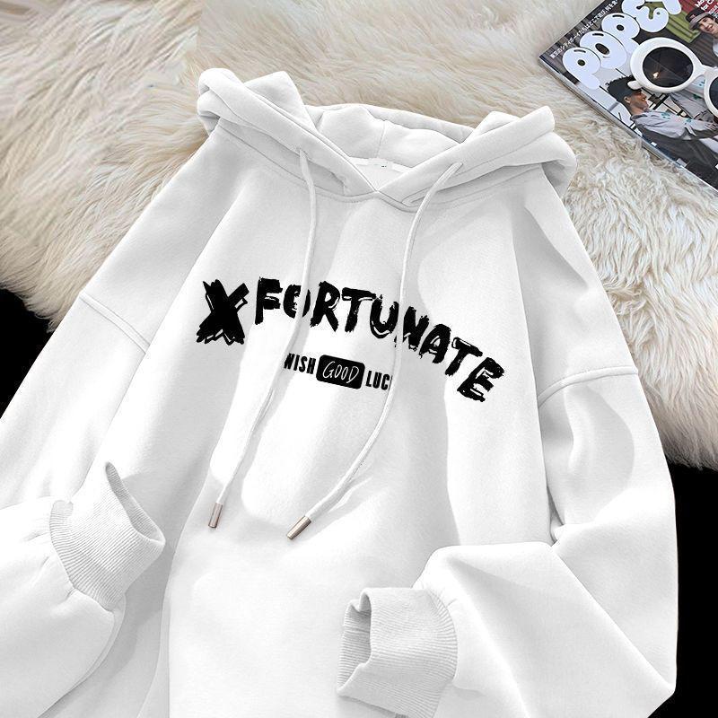 Men s Trendy Retro Letter Print Fleece-Lined Hooded Sweatshirt - Autumn/Winter Fashion. M
