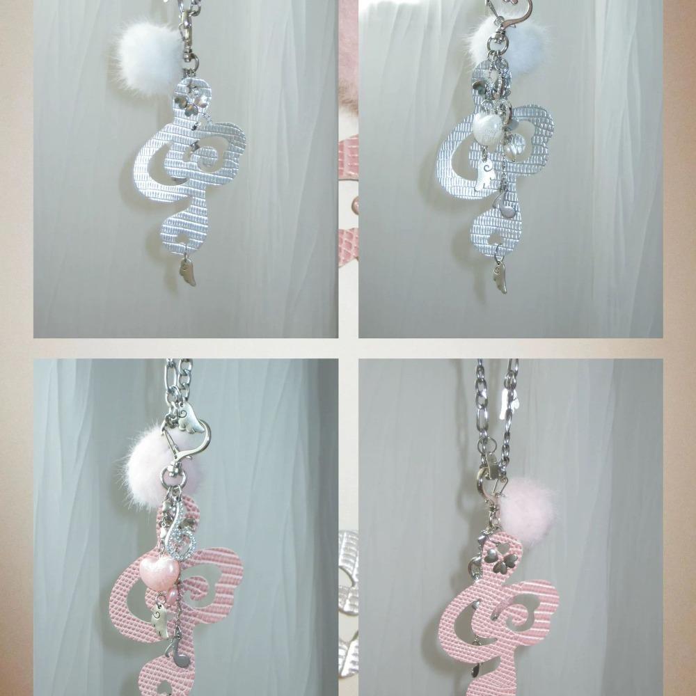 Jewelry Heart Pendant Necklace Y2K Furball Wing Chain Choker Musical Notes Necklace Unisex