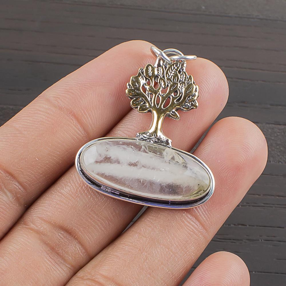 

Natural Flourite Gemstone 925 Sterling Silver Jewelry Designer Pendant 1.37 AJP-2208