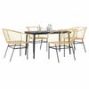 VidaXL 5pcs Garden Dining Set Brown Poly Rattan Glass 3334494