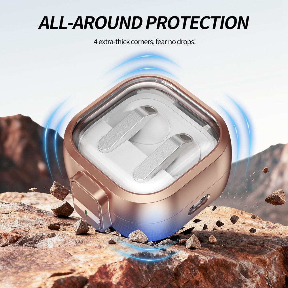 KEYSION Transparent Switch Lock Earphone Case for Samsung Buds4 4 Pro Hard PC Shockproof Headphone Cover for Galaxy Buds 4 Pro