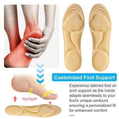 Arch Support Insoles Memory Foam Shock Absorption Shoe Insoles Pressure Relief Shoe Inserts for Men Women Cut-to-Size Sports Insoles