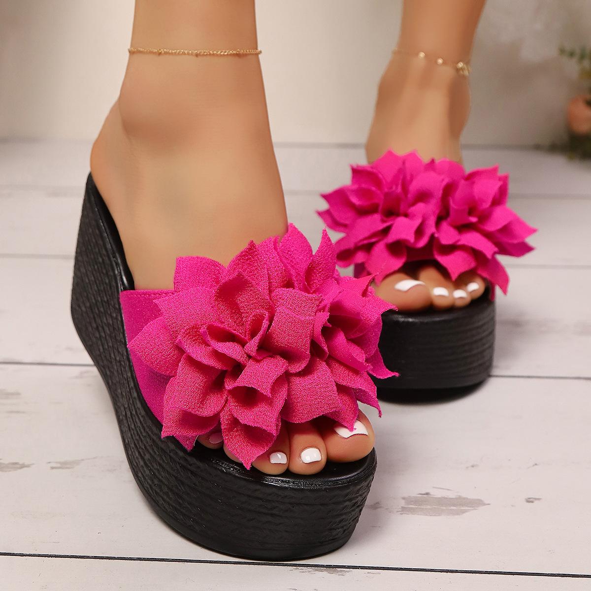 

Стильные босоножки на танкетке и платформе для женщин больших размеров, летние пляжные, с открытым носком, на высоком каблуке 39