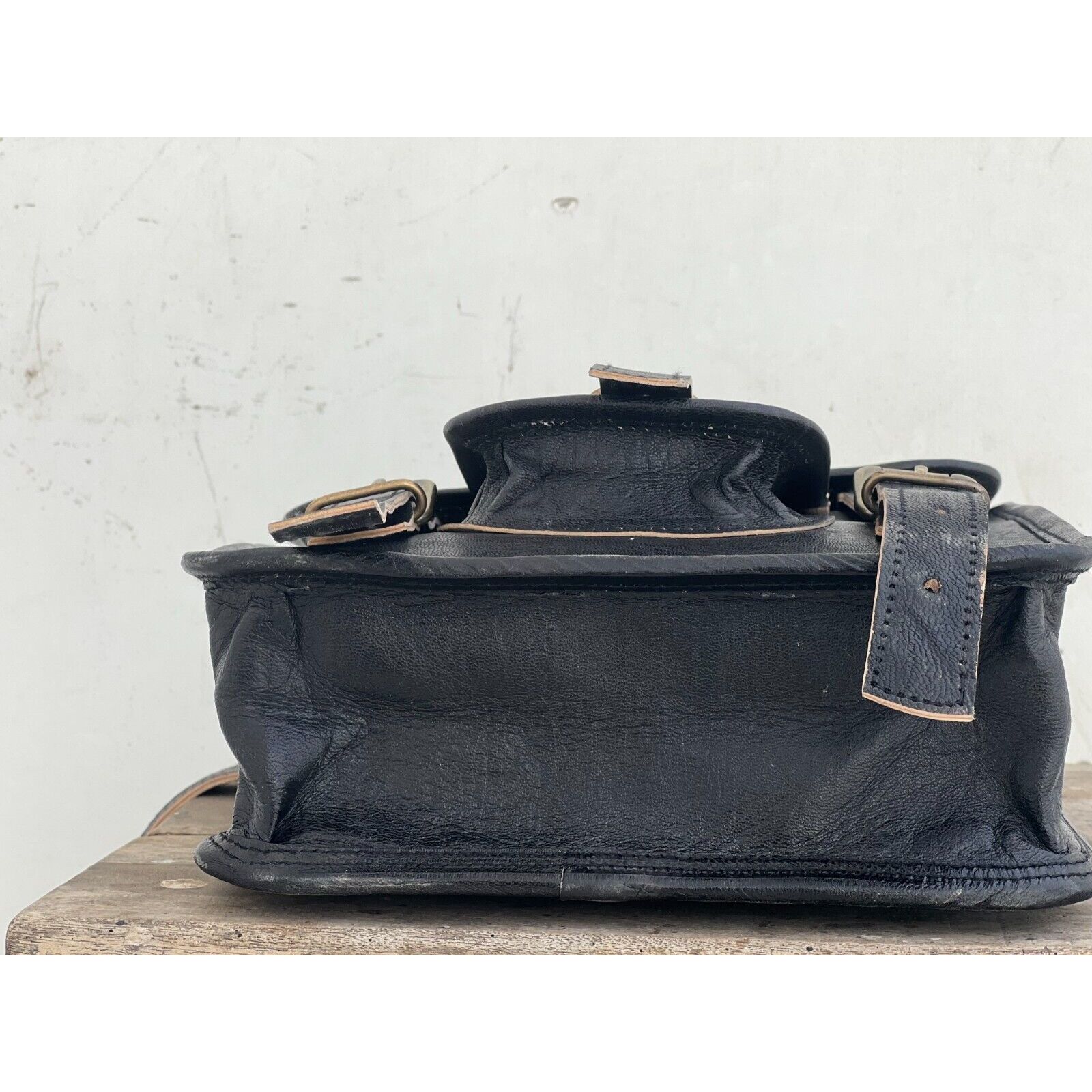 Кожаный винтажный кошелек на плечо 12 дюймов — фото 3