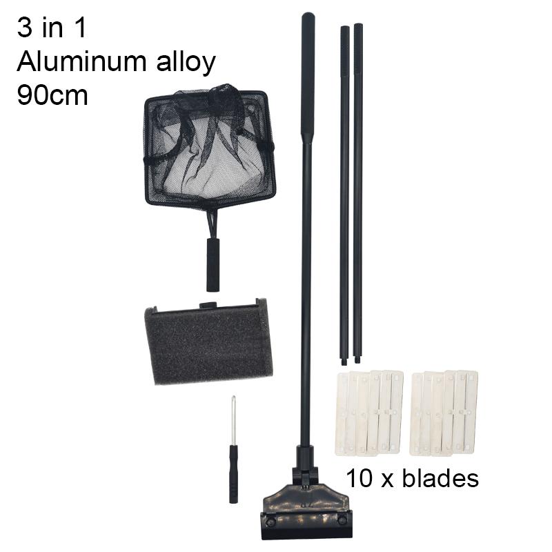 Aquarium Algae Remover Aluminum Alloy Stainless Steel Scraper Blade Fish Tank Glass Water Plant Grass Cleaning Tools Accessories