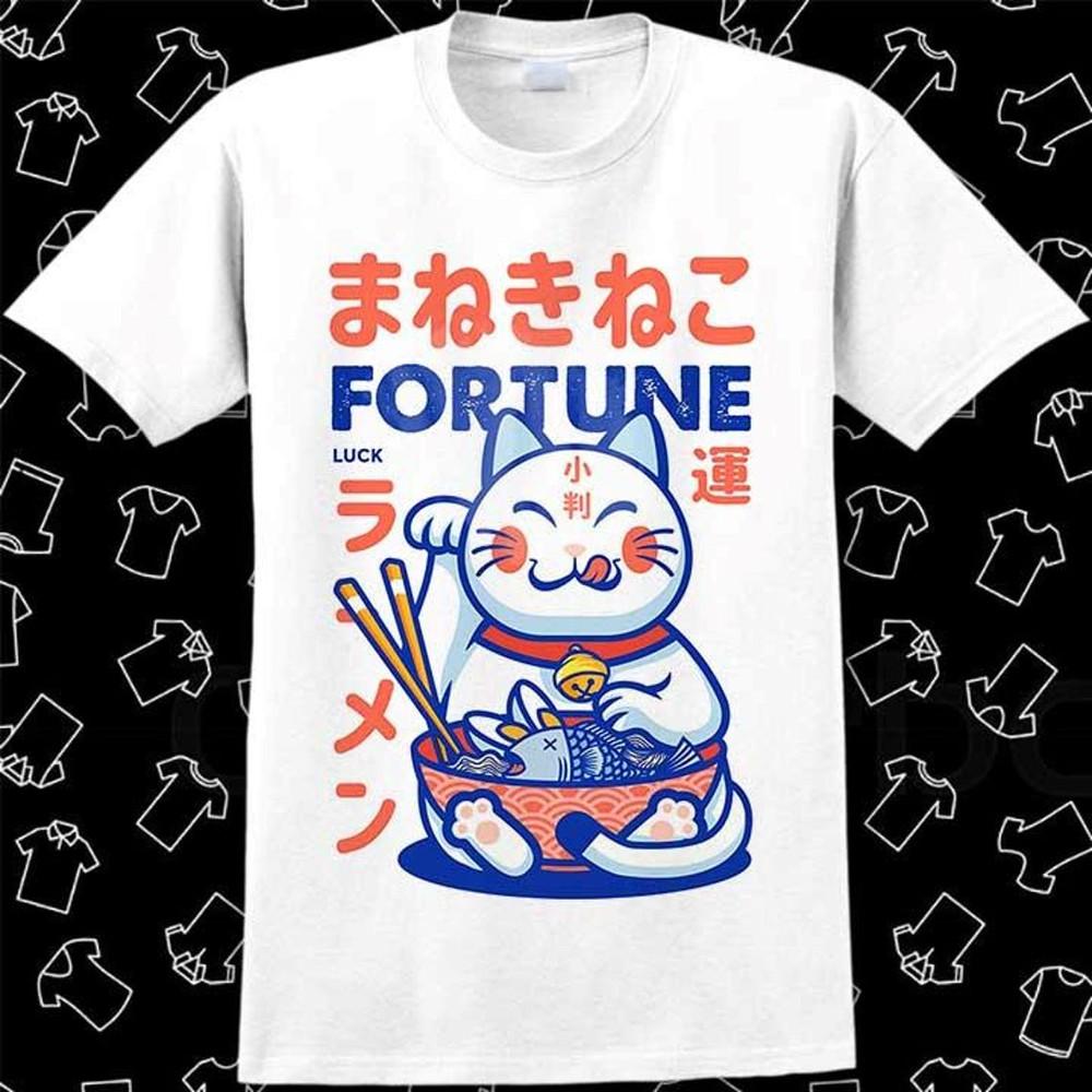 

Ramen Maneki Neko Fortune Teller Lucky Cat Noddle T Shirt 4XL