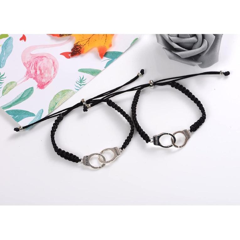 RAYSTAR Best Friend Birthday Gifts for Women Girl Friendship Bracelets for 2/3/4 Partner in Crime Handcuff BFF Bracelets Gifts