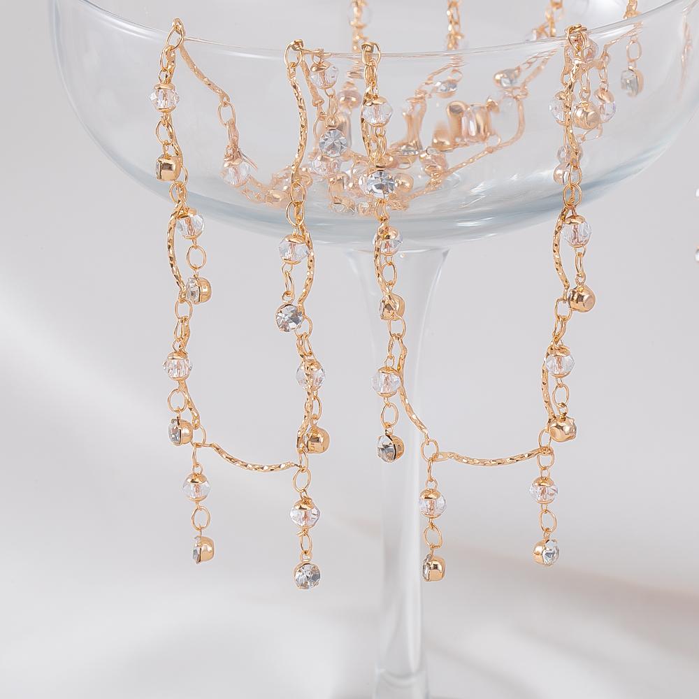 1Meter 0.5Meter Green Glass Lantern Beads Crystal Charm Copper Chain DIY Necklace Bracelet Beaded Chain Jewelry Making Materials