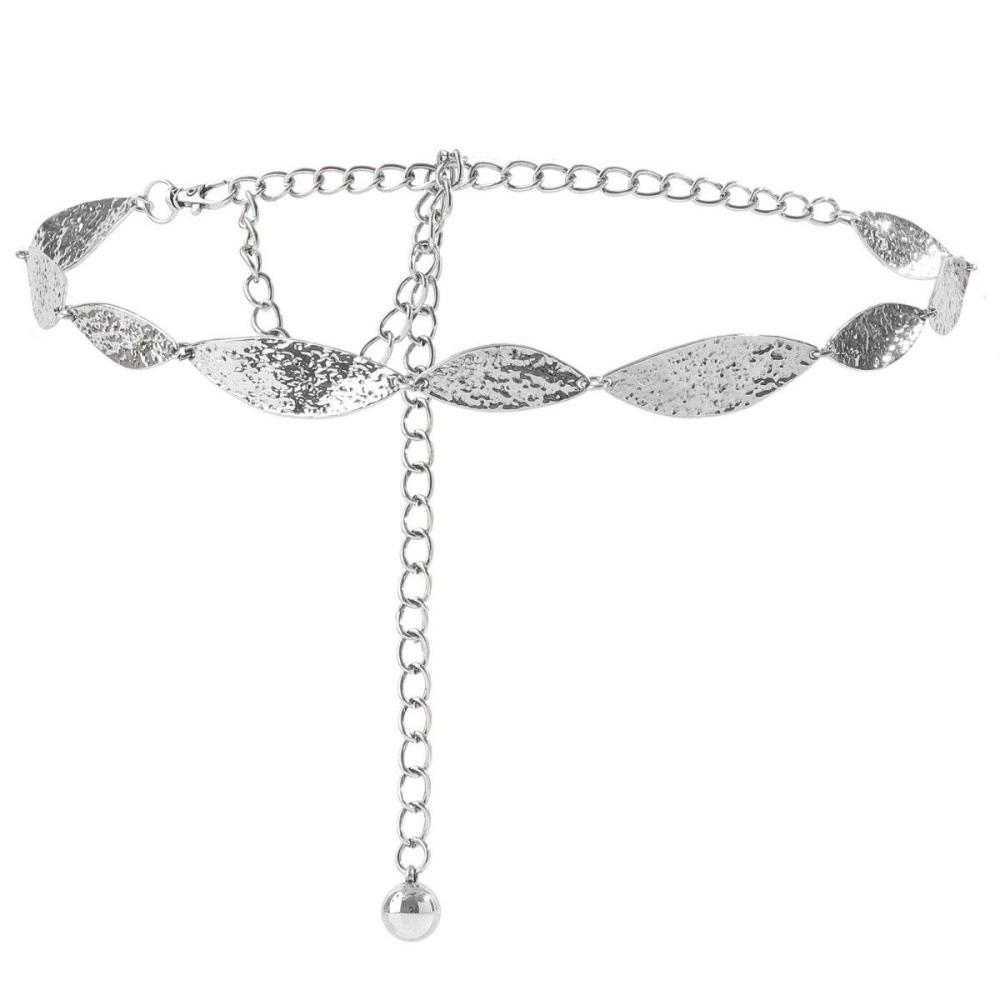 Adjustable Waist Chain Irregular Leaves Waistband Fashion Match Skirt Belt Women