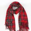 Christmas red plaid scarf women's winter warmth retro senior sense new gift scarf shawl student