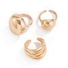 Ingemark 3Pcs/Set Creative Smooth Geometric Chunky Open Rings for Women Punk Irregular Adjustable Finger Rings Men Jewelry Gift