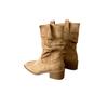 Cowhide version~ Martin boots pleated autumn and winter heightening boots 2025 new autumn and eastern season high-heeled medium tube stacking boots