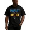 European Size Equality Is Justice Tee Mens Funny T Shirts Black Graphic Tees Short Regular Fit, Casual Wear for All Seasons