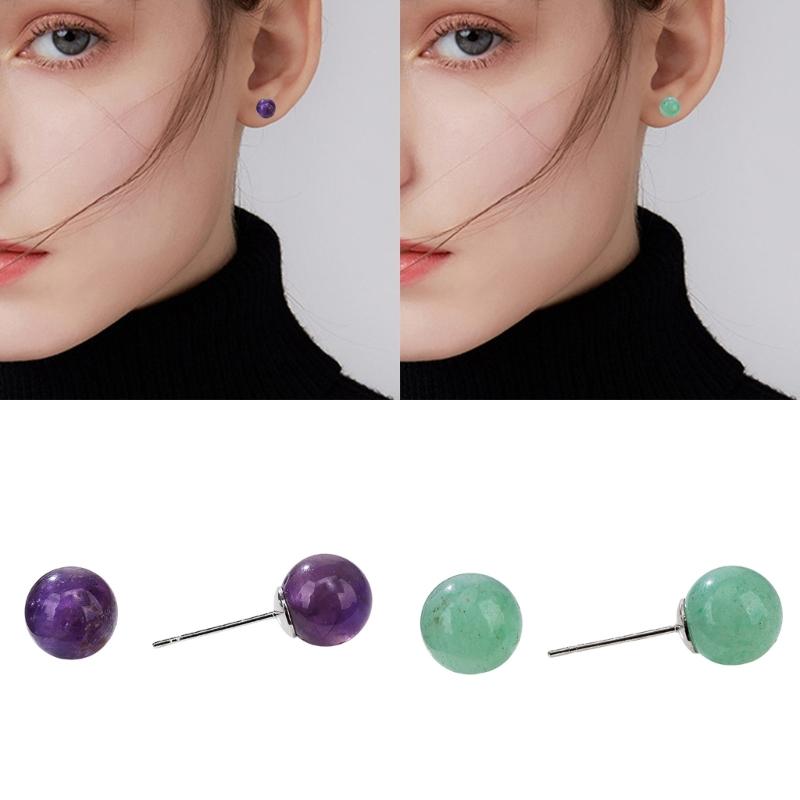 Handcrafted Gemstones Studs Earrings Stylish Crystal Bead Design Ear Accessories Jewelry For Everyday Formal Wear