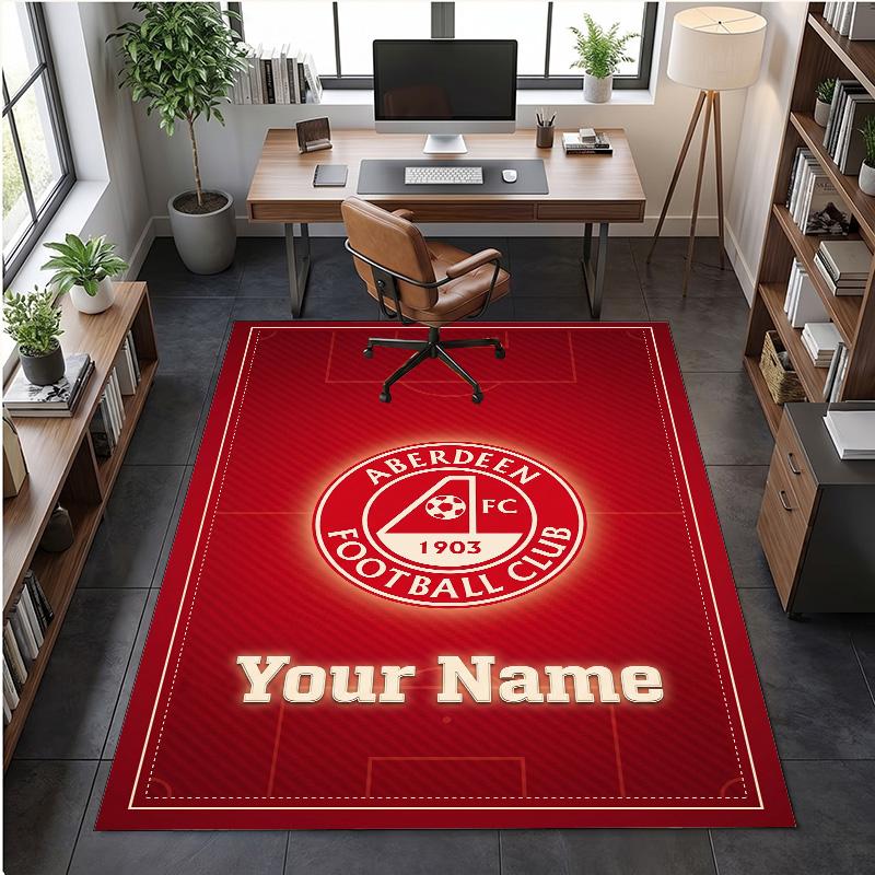 Crystal Velvet Rug Aberdeen FC Print Custom Name Text Floor Mat Home Decor