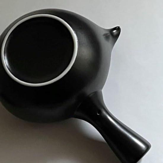 Fukei Dot Com Tokoname Ware Lidless Large Teapot Charmile Green Tea Black Cold Made Japan (Black 660ml)