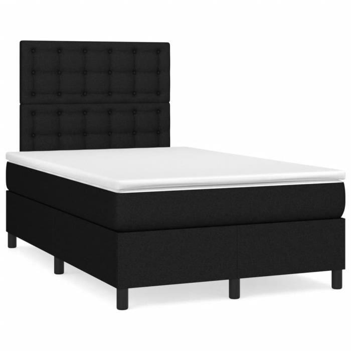 3142083 vidaXL Divan Bed with Mattress Black 120x200 Cm Fabric