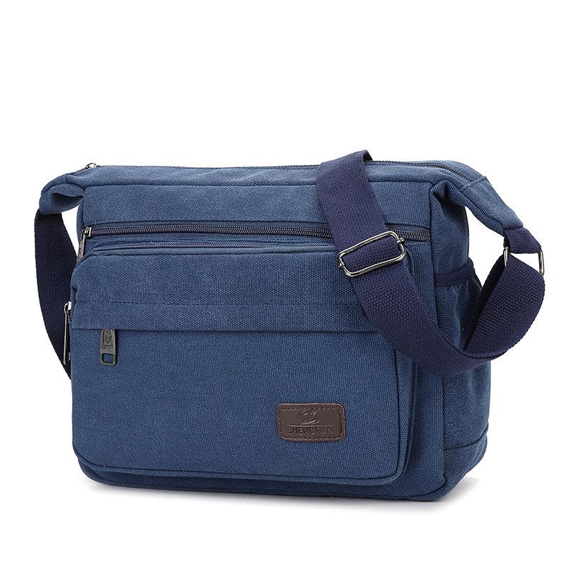 Herren Canvas Umhängetasche mit großer Kapazität und mehreren Fächern für Outdoor-Sportarten