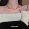 China Red Artificial Crystal Beaded Necklace Commuter Fashion Temperament Clavicle Chain Autumn and Winter ins Style Temperament Necklace