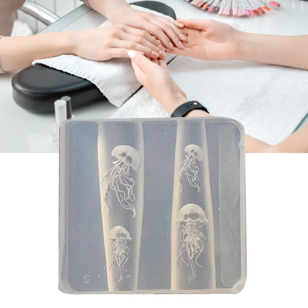 Silikon 3D Nail Art Formen Quallen Nail Art Vorlage Formen Silikon Textur für Kosmetikerinnen und Nail Art Lernende