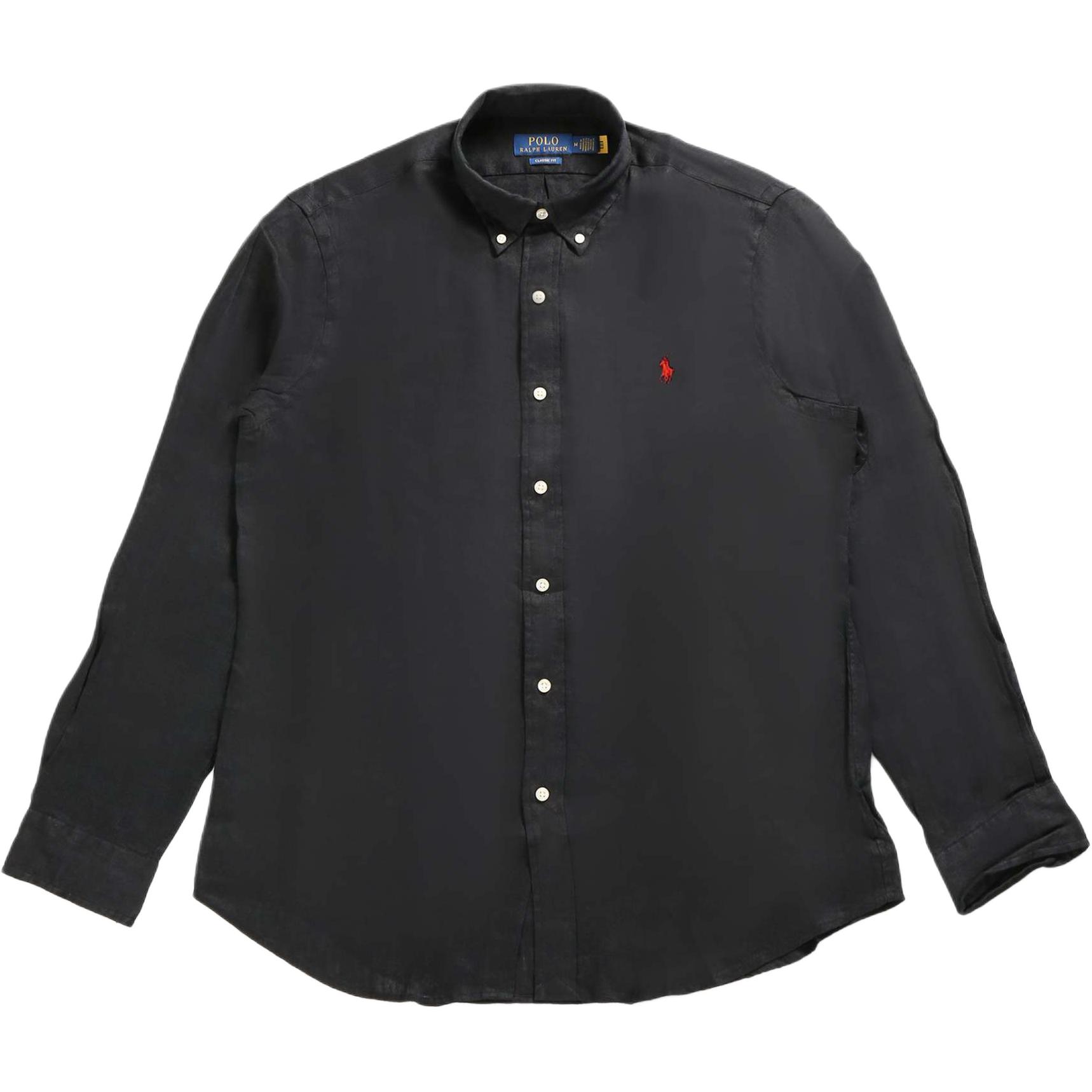 

Polo Ralph Lauren Однотонная однобортная рубашка с длинным рукавом Мужские рубашки Черный 710966292-019 L