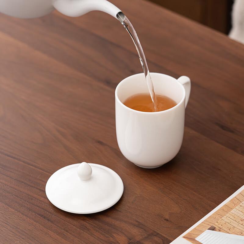 Dehua Mutton Fat Jade Ceramic Office Tea Cup Gift Set