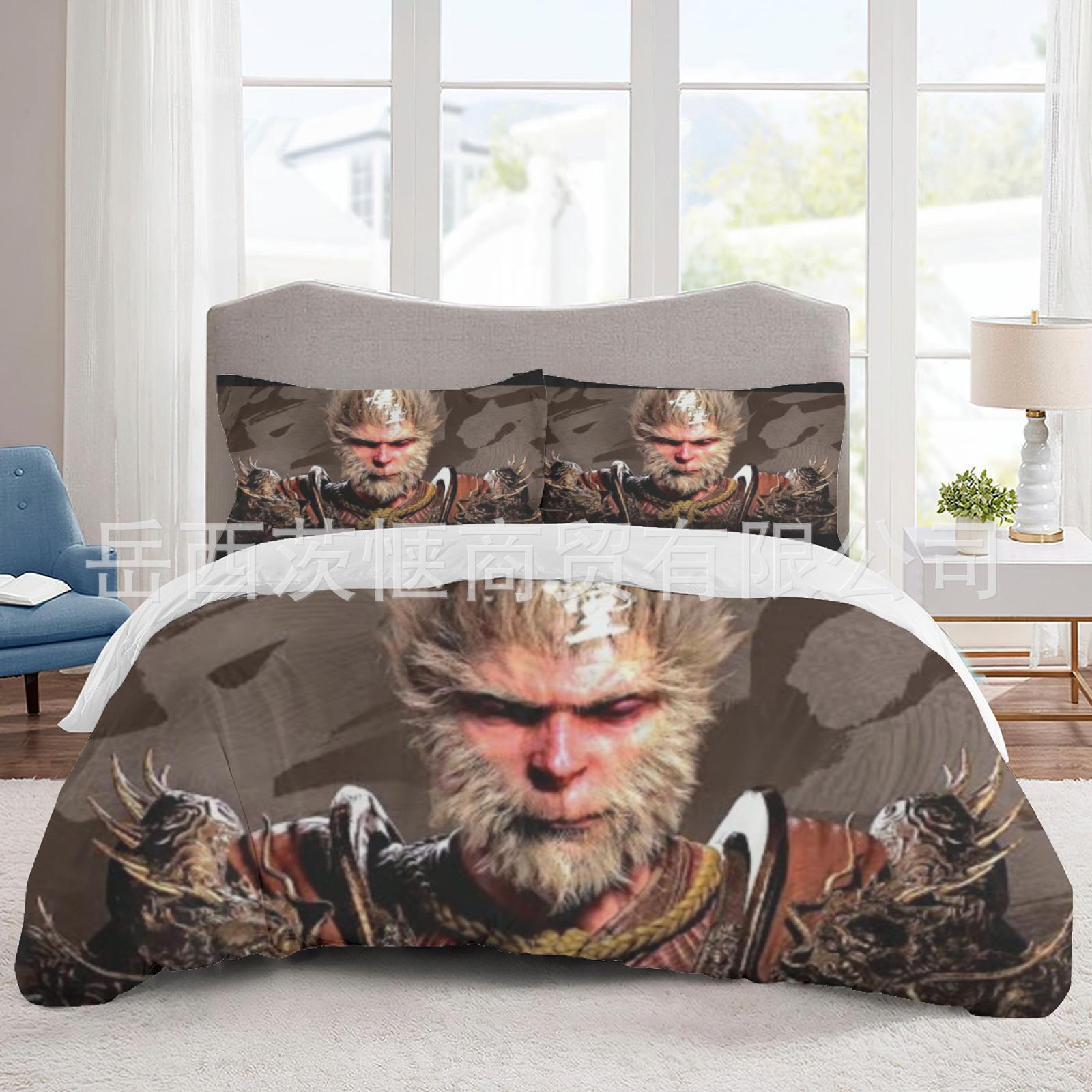 

Комплект постельного белья из трех предметов, пододеяльник 3D New Black Myth Wukong 150*200