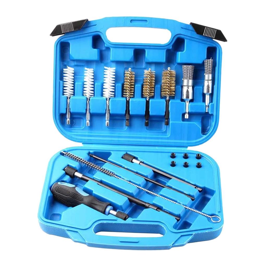 Car Fuel Injector Cleaner Set Multifunction Wire Brush Adapter Oil Nozzle Clean Set for Universal Vehicle Truck Injector Seats