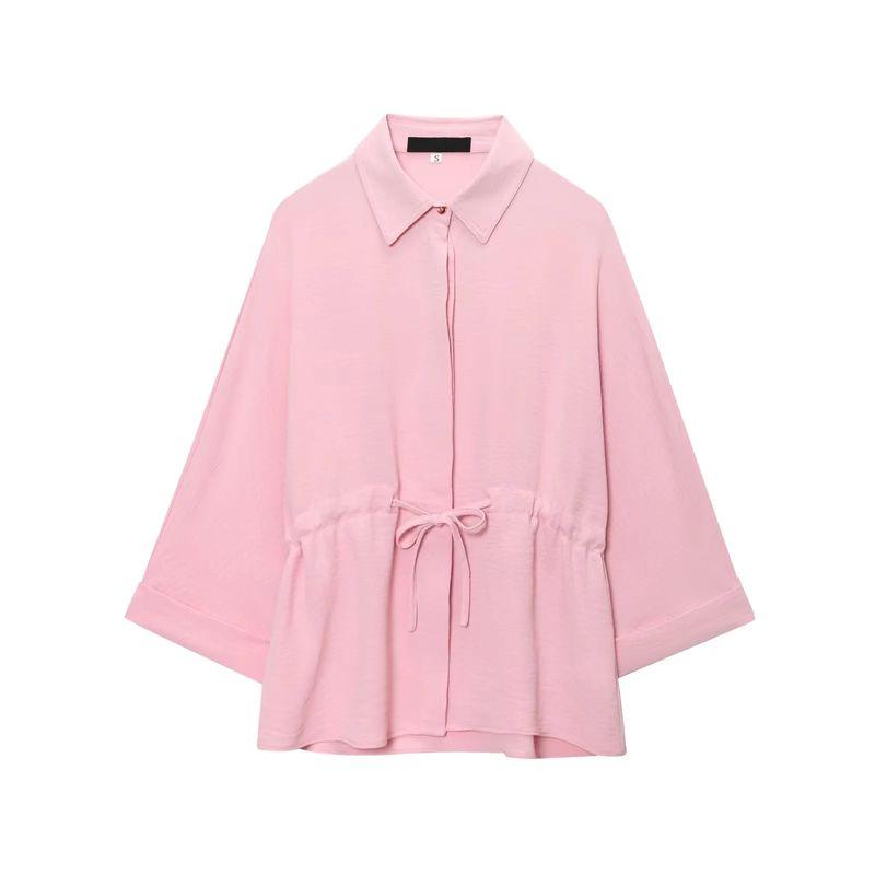 Lapel Long Wide Sleeve Swim Hunting Jacket Drape Shirt 2728568 Casual High Waist Wide Leg Pants 2116568