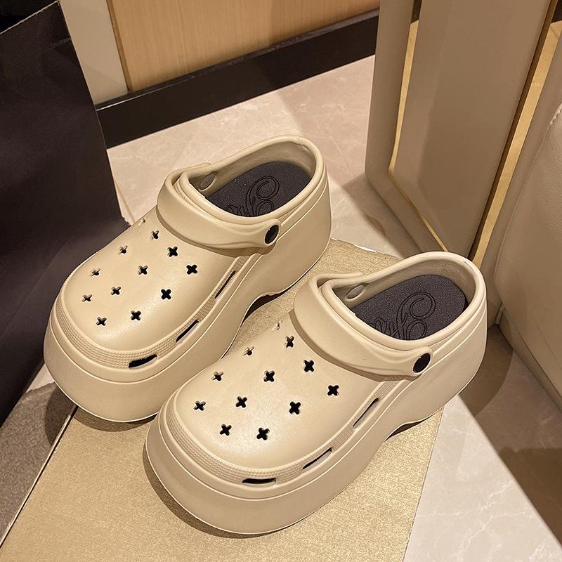 

2025 новые женские туфли eva hole shoes наступают на дерьмо, ощущение мешка с головой, толстая подошва, на улице, модная пляжная обувь 40-41