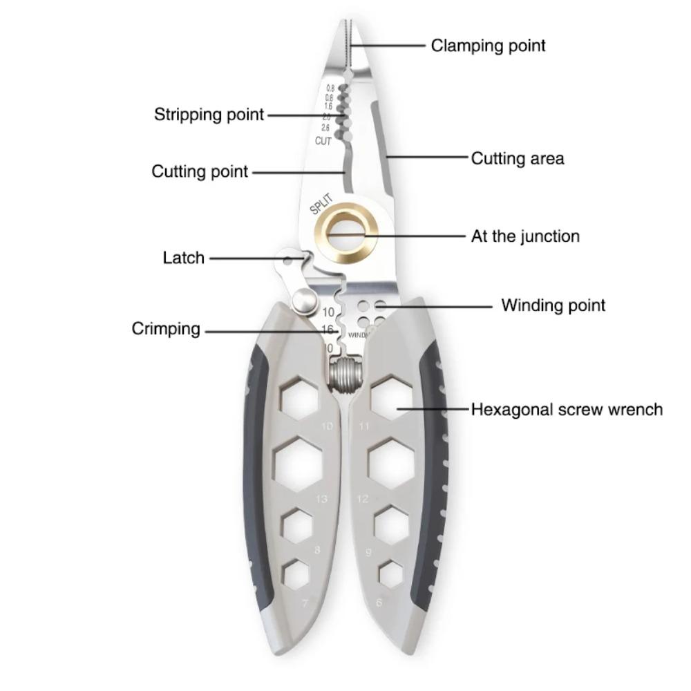 7 Inch Stripping Plier 16 in 1 Electrician Crimp Hand Tool Wire Stripper  Home