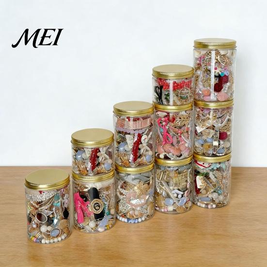Metallic Jewelry Assortment Mystery Jar for Women, Vintage Surprise Set, Random Style Gift Mixed Box with Necklaces, Earrings, Rings, Bracelets,