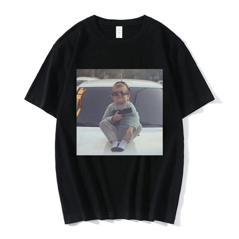 2026 SpringSummer Hasbulla Mens Classic Mini Khabib Logo Pattern Fun and Interesting Streetwear TShirt
