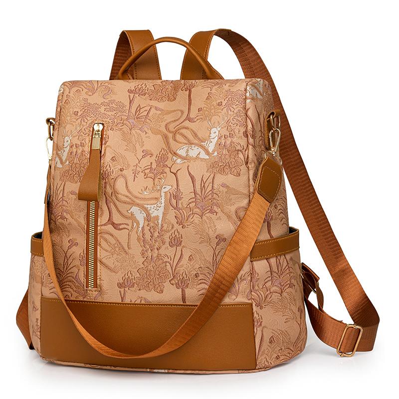 Rucsac imprimat pentru femei Rucsac ușor de mare capacitate Geantă de umăr impermeabilă multifuncțională