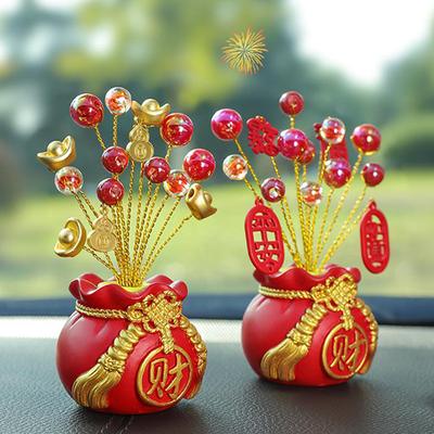 Chinesisches Jahr Geldbaum Gott Feng Shui Fa Cai Glück Glücks-Miniatur Frühlingsfest Heimdekoration Schreibtisch Auto-Schmuck