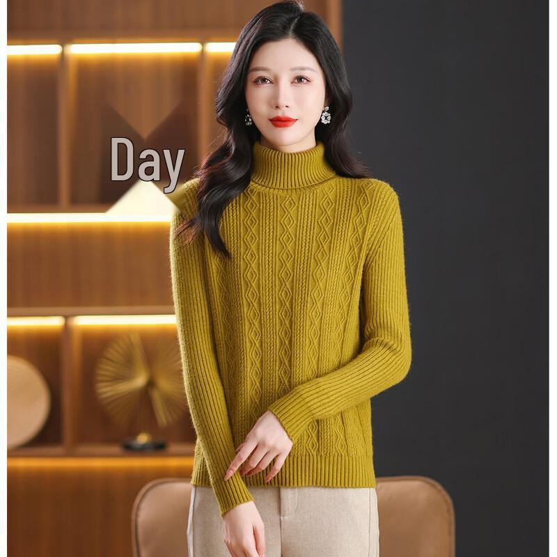 SNOWFLYING Women's Thick Ribbed High-Neck Sweater