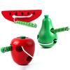 Montessori Toy Worm Eat Fruit Wooden Puzzle Toy Kids Fingers Flexible Training Twisting Worm Educational Toys For Children Gifts